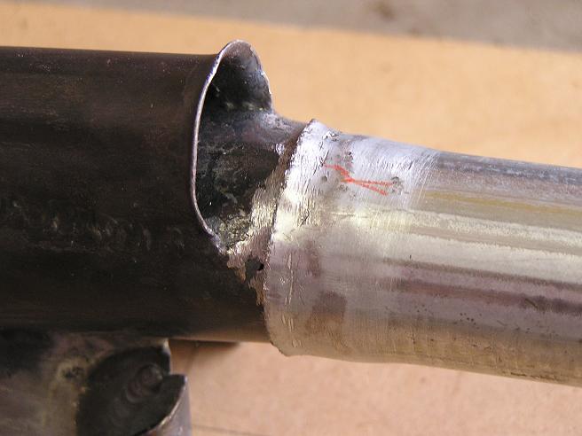 aligning the exhaust tube with slight flare 4.JPG