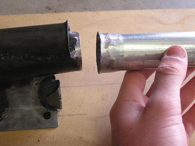 aligning the exhaust tube with slight flare 2.JPG